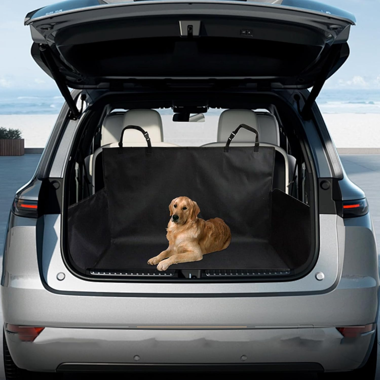 Aceirropy Car Dog Mat,Dog Cover Car Seat Protector - Non-Slip Dustproof Pad Protector with Storage for Truck Provide Comfort Prevent Scratches Adventures Vehicle Long Trips Easy Cleaning Backseat image number 6