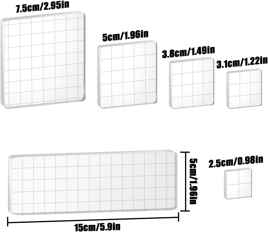 HAIKING Clear Stamping Tools, 6 PCS Acrylic Block Pad for Scrapbooking, Crafts Making (6 Sizes) image number 4