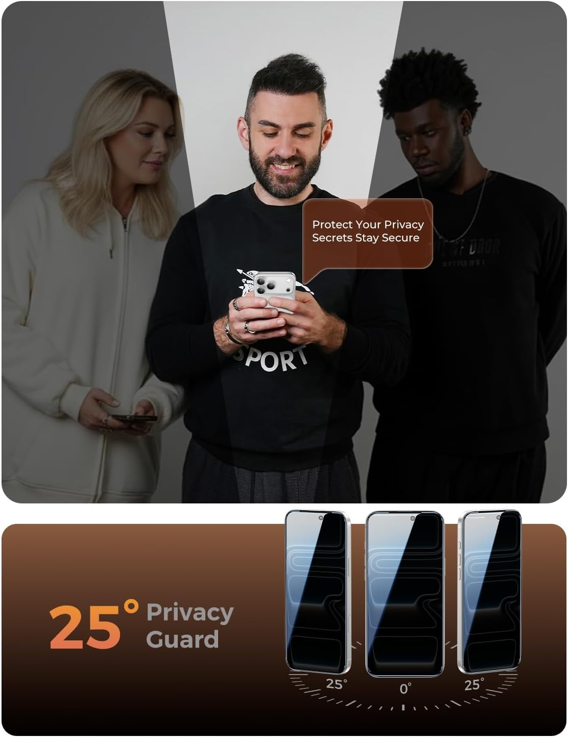 MAGIC JOHN 3Rd Gen Upgraded 2 Pack for Iphone 17 Pro Privacy Screen Protector 6.3 Inch, 25&deg;Anti-Spy Screen, Shockproof Tempered Glass, Auto Dust-Removal, Bubble Free, Easy Installation