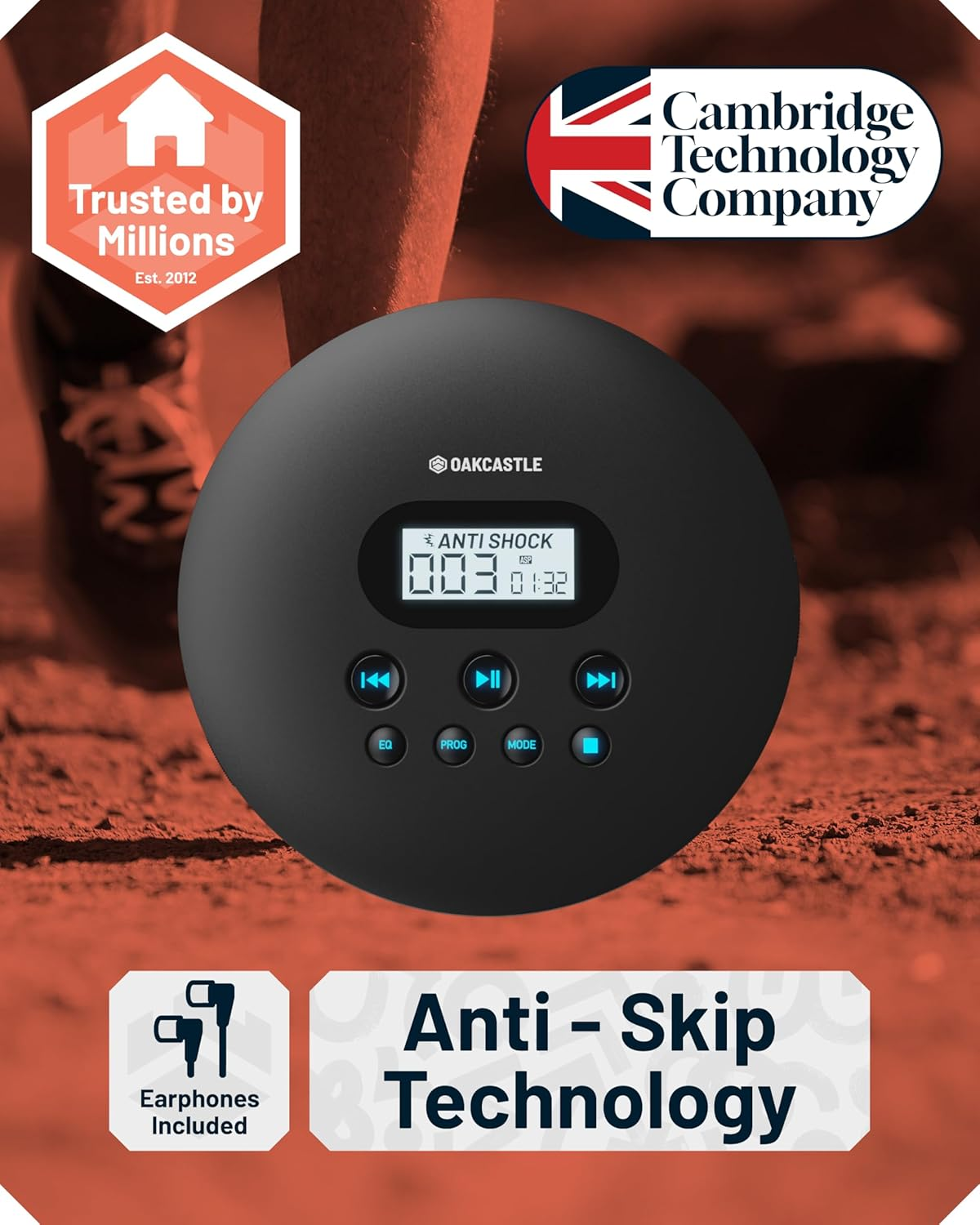 Majority Oakcastle CD100 Bluetooth Portable CD Player - Black image number 5