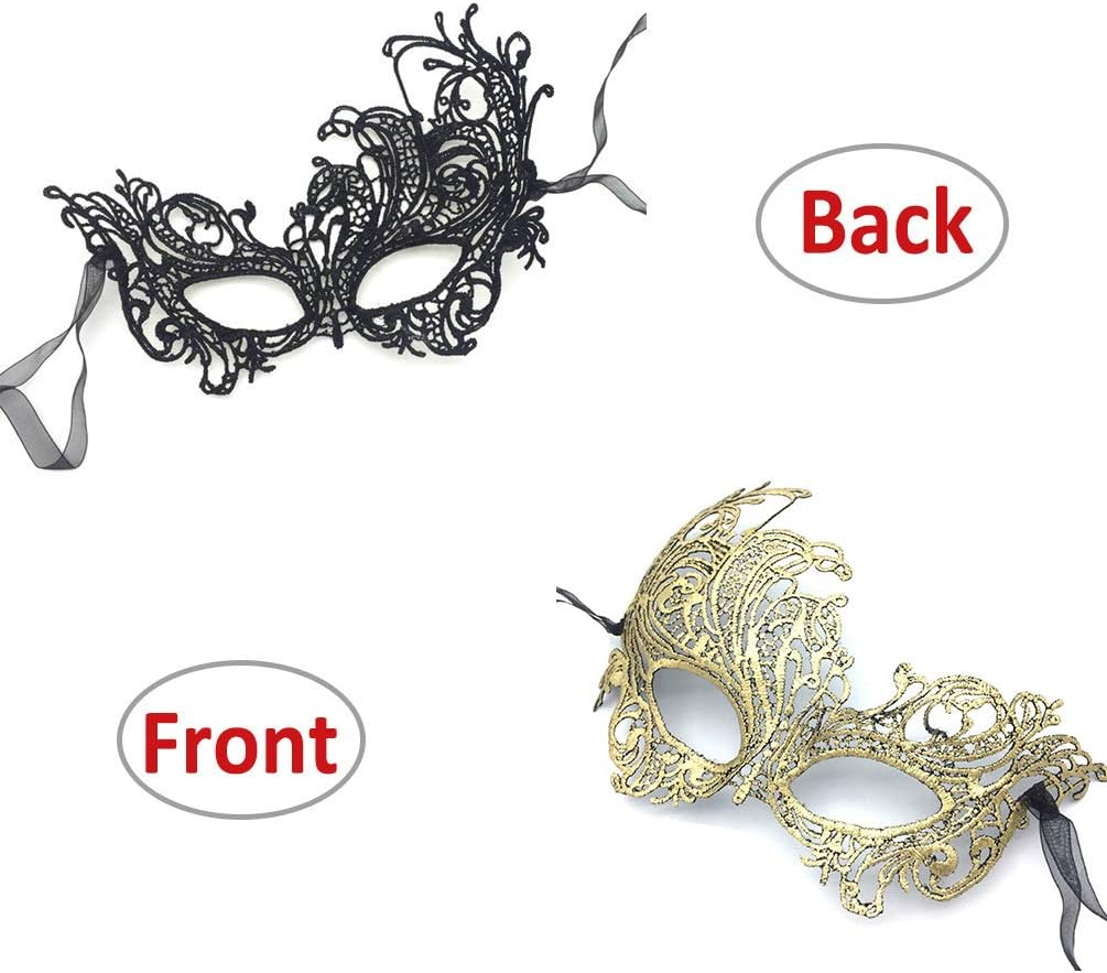 Imapo Masquerade Mask for Women, Mardi Gras Lace Masks, Cosplay Venetian Party Prom Ball Christmas Halloween Eye Lady Masks - Phoenix (Gold) image number 1