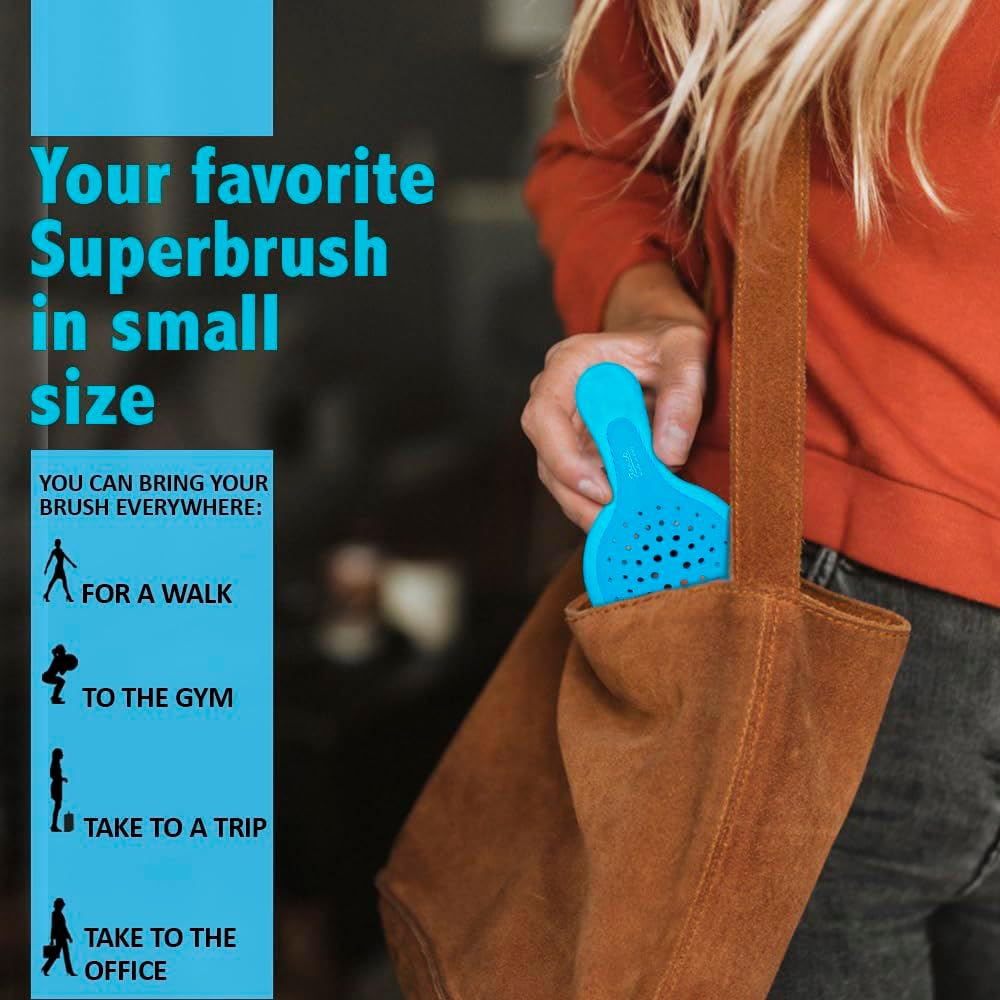 Janeke Mini Superbrush &ndash; Kids Hair Brush & Small Hair Brush for Detangling &ndash; Gentle Anti-Static Bristles &ndash; Vented Brush for Wet or Dry Hair &ndash; Great for Curly, Thick, Fine, and Wavy Hair (Mini Blue)