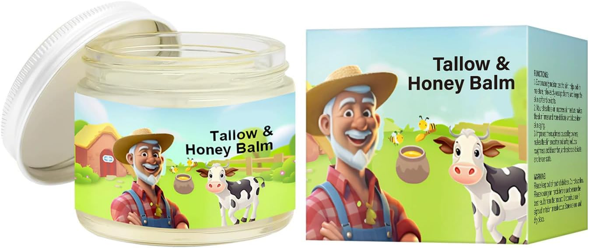 Tallow & Honey Balm, Grass-Fed Beef Tallow Moisturiser with Raw Wild Honey, All-Natural Handmade Skin Balm image number 2