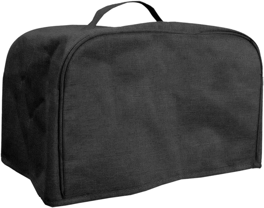 FLR Large 4 Slice Toaster Cover with Pockets, Can Hold Toaster Tongs and Knife, Dust-Proof & Oil Proof , Toaster Cover with Top Hand, Fit Most Large 4 Slice Toaster. (Rice Coffee, 16&rdquo; X 7.5&rdquo; X 8&rdquo;)
