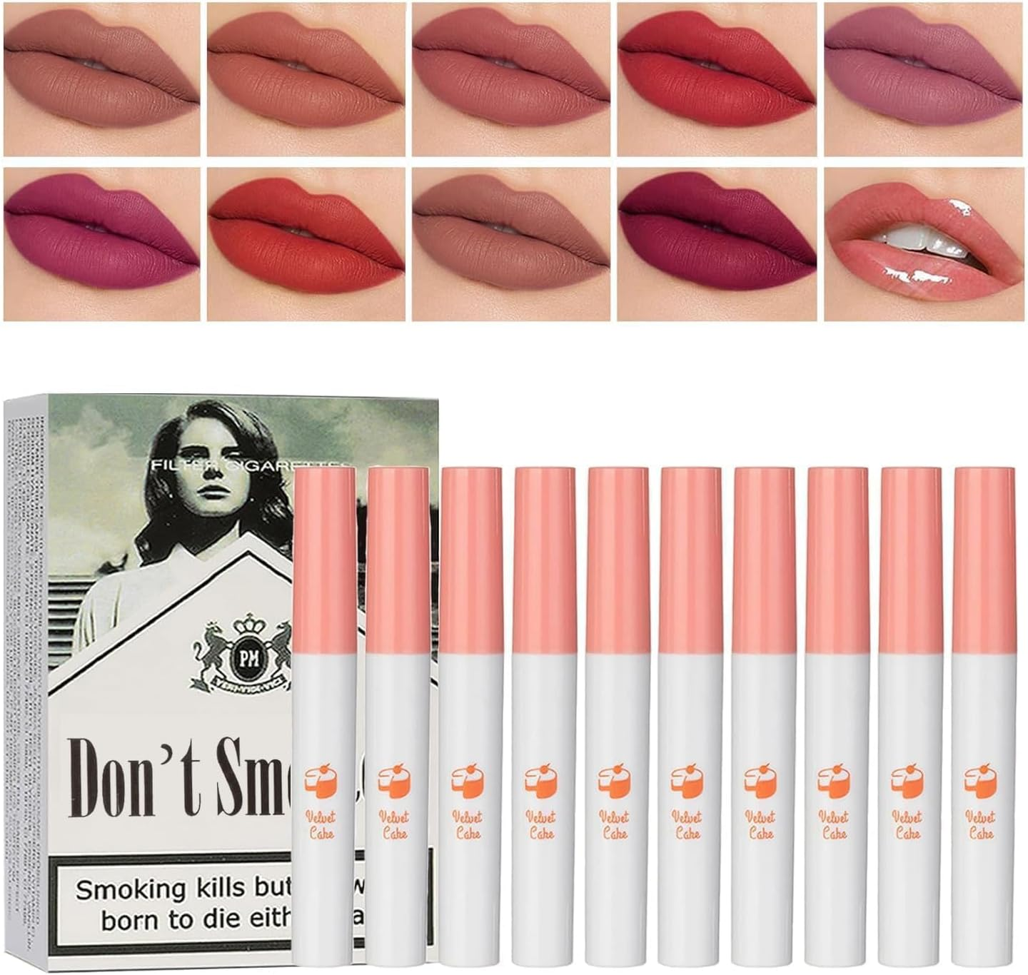 Lipsticks Women Set, 10 Colors Matte Lipstick Lip Tint Stain Set, Long Lasting Lipstick 24 Hours Waterproof Matte Lipstick Set,Gifts for Girl Women Birthday Party image number 2