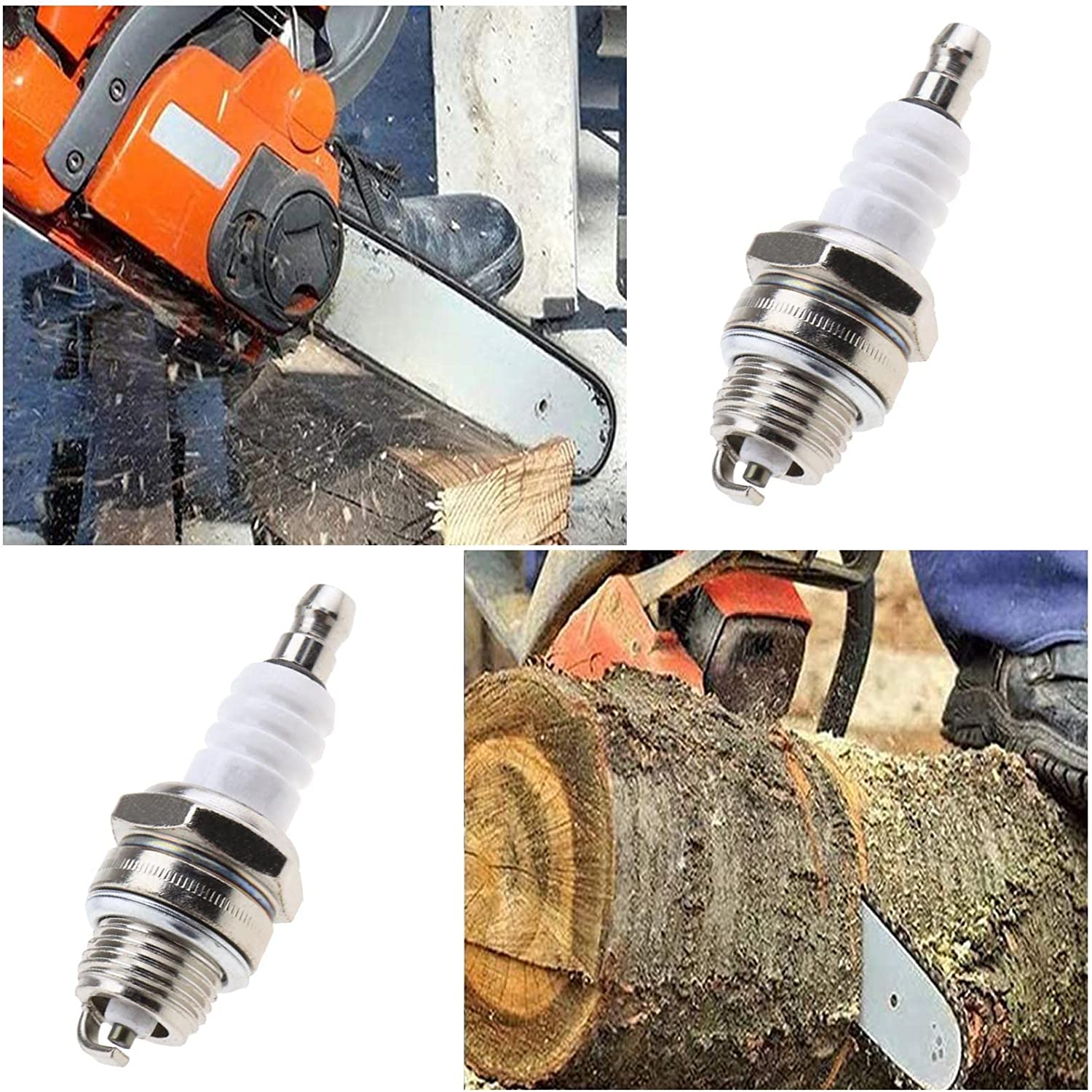 Emsea 2X L7T Spark Plug 2 Stroke for Strimmer Chainsaw Lawnmower Hedge Trimmer Cutter image number 4
