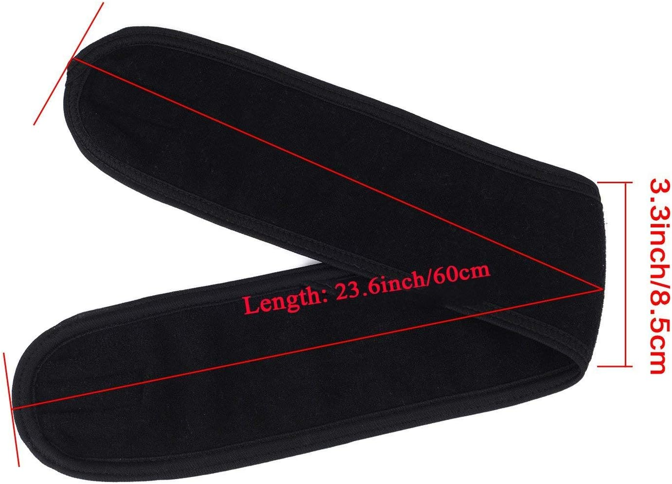 Onwon 2 Pack Facial Spa Headband with Magic Tape - Head Wrap Terry Cloth Headband Stretch Towel Headband for Bath, Makeup, Yoga and Sport, Black