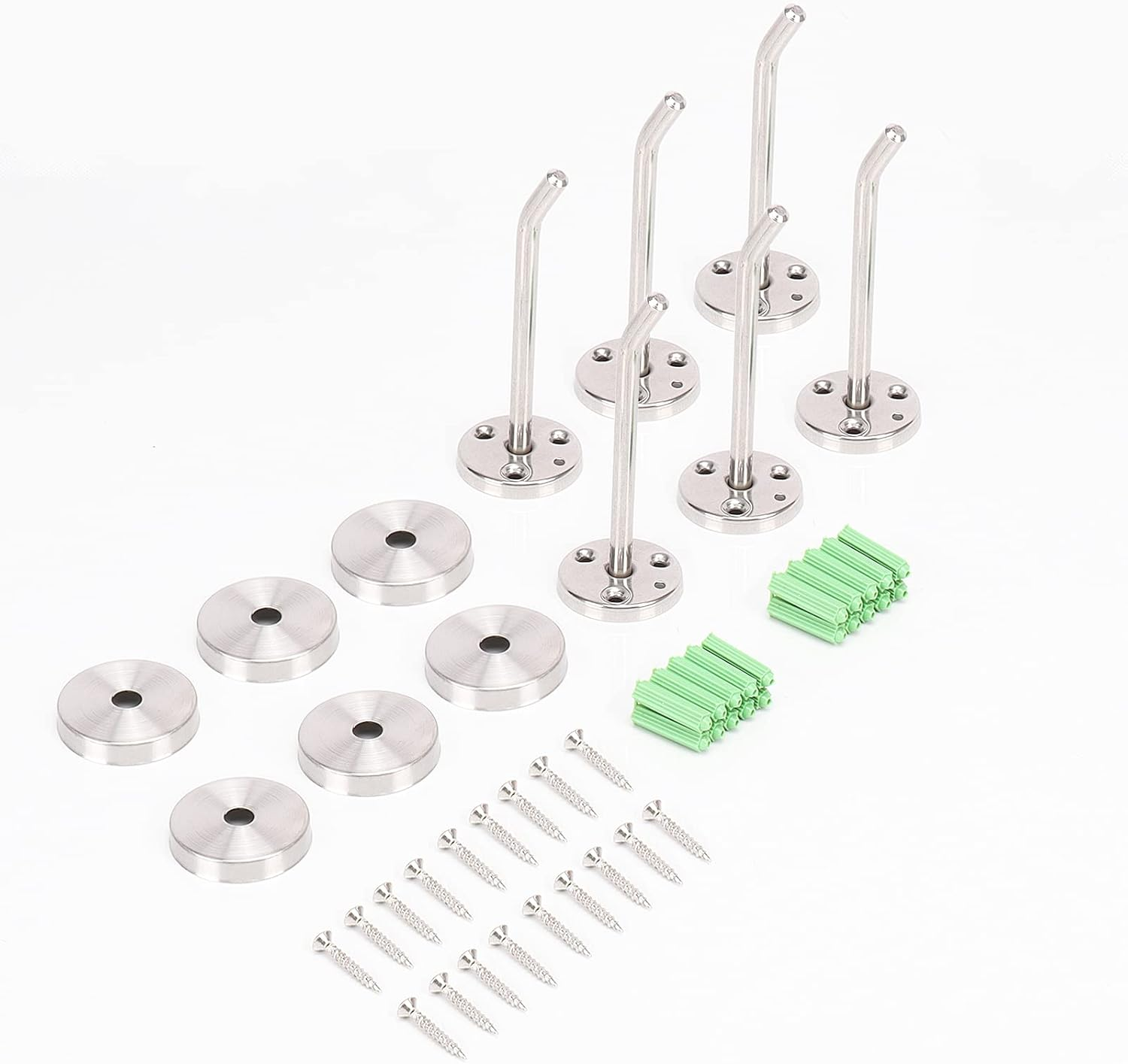 Nearmoon Coat Hooks, Wall Mount Hooks for Hanging Hat Hurse Robe, 304 Stainless Steel Heavy Duty Towel Hangers for Bathroom Livingroom Hotel Kitchen Garage, 6 Pack (4 Inch, Brushed Nickel) image number 6