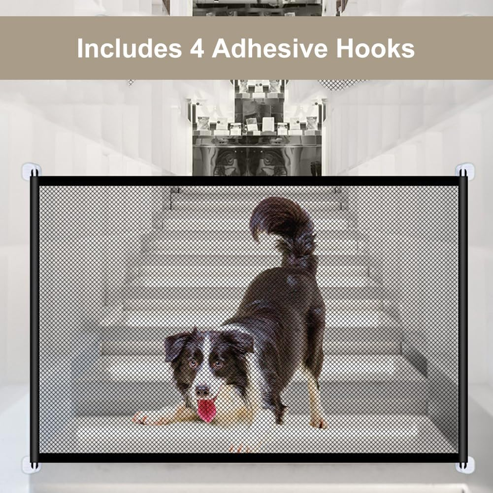 Stair Safety Gate for Dogs, Door Safety Gate No Drilling, Barrier for Dogs, Baby Barrier Safety Gate, Stairs, Dog Barriers, Child Safety Gate, Mesh Gate, Barrier for Pets, 115 X 78 Cm image number 6