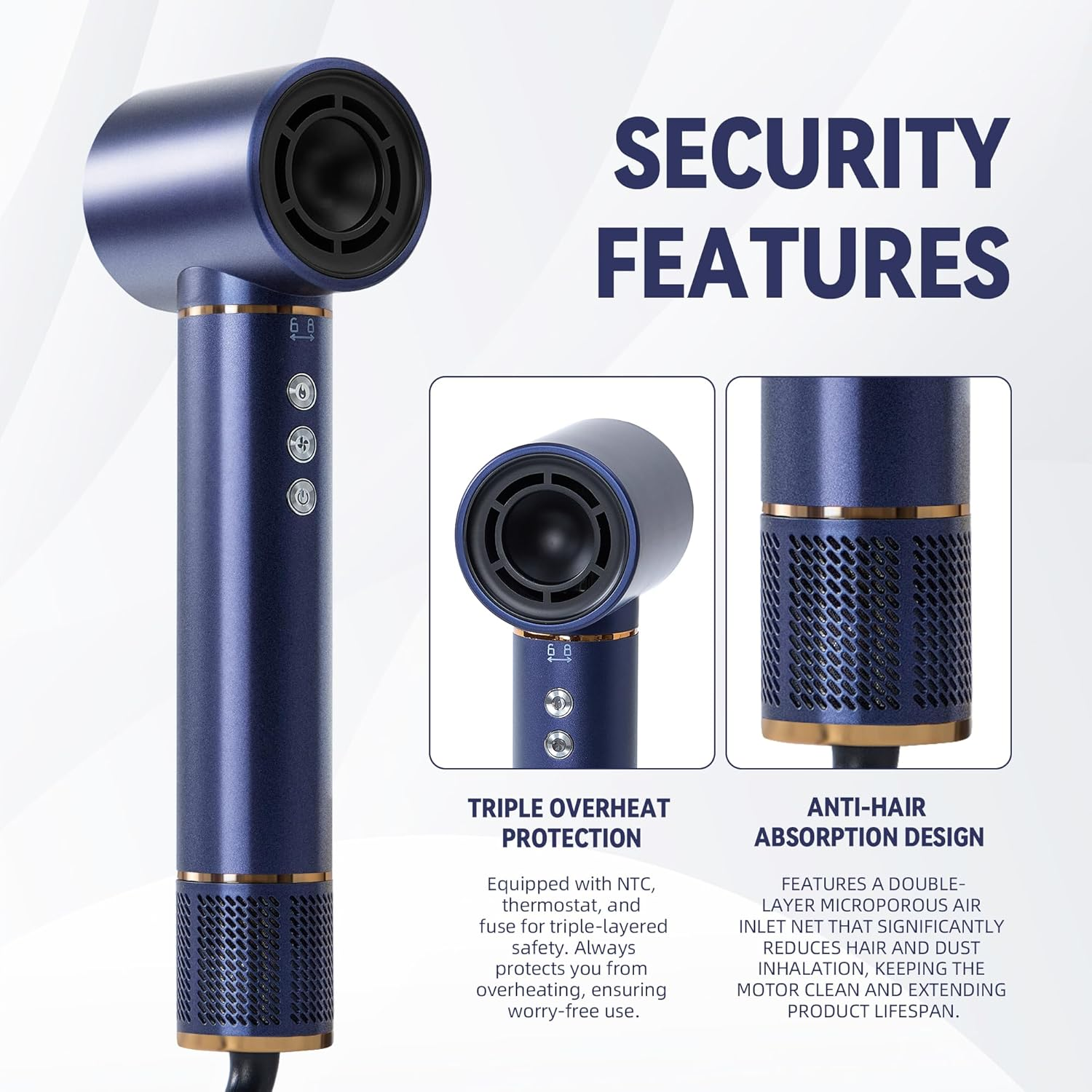 5-In-1 Hair Dryer Brush with 200 Million Negative Ions, 110,000 RPM Brushless Motor, Smart Temperature Control to Prevent Heat Damage, Multi-Functional Styler for Straightening, Curling, Volumizing, and Air Drying image number 4