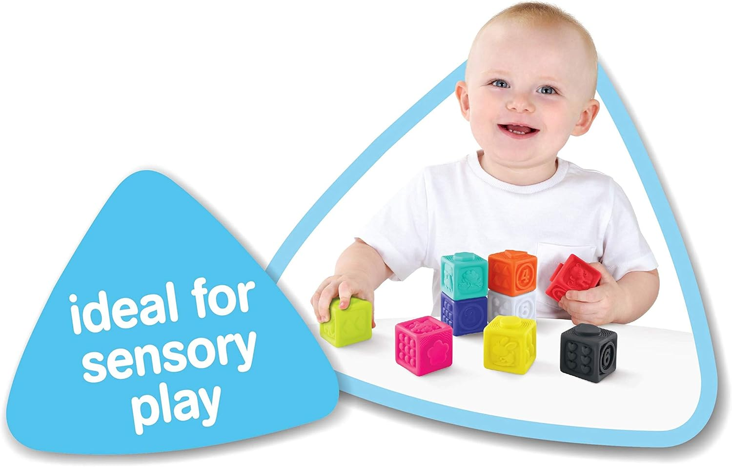 Early Learning Centre Squeezy Stacking Blocks, Stimulates Senses, Hand Eye Coordination, Kids Toys for Ages 06 Month, Gifts and Presents, Amazon Exclusive image number 5