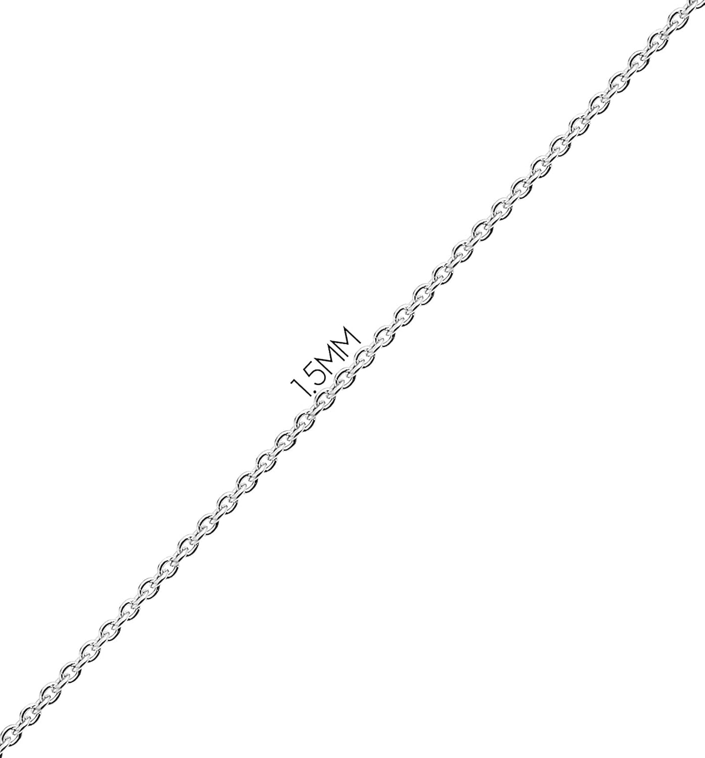 ZALIZR Strong and Thin Cable Chain Necklace for Women Men Unisex, 1.5MM 925 Sterling Silver Overlay, Braided Rope Chain, Spring Ring Clasp, 18-20 Inches image number 5