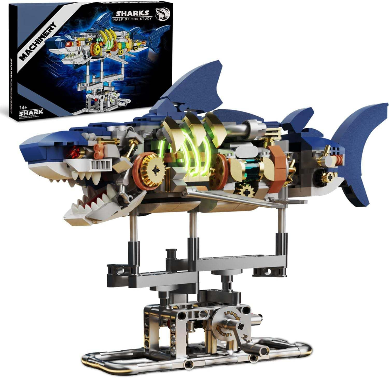 TOY PLAYER Techni Shark Clamping Building Blocks Toy with Display Stand, Compatible with  Ideas Animals, Building Blocks Model Gifts for Boys and Girls 8-12+ Years (687 Pieces) image number 2