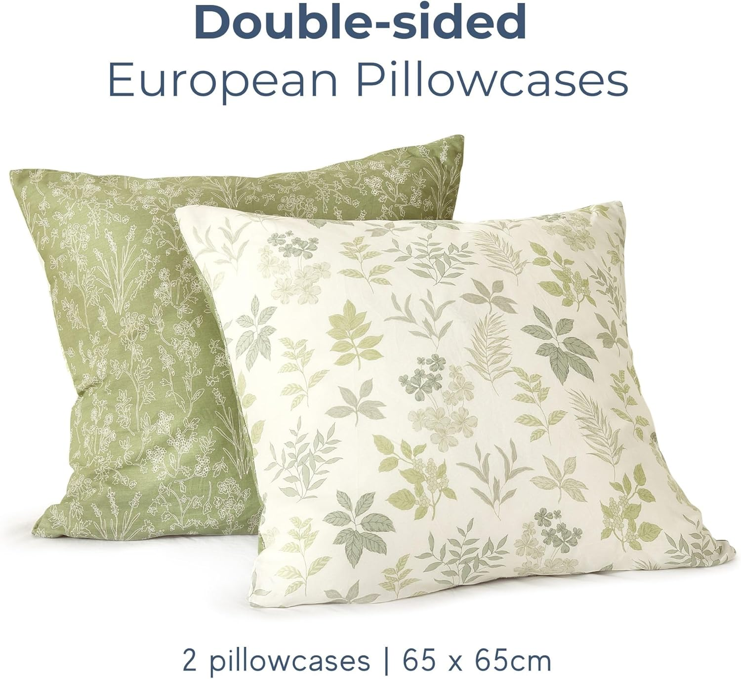 Dreamaker 2 Pack European Pillowcase (65 X 65Cm) 100% Cotton Lightweight & High Breathability Summer Pillow Cover Ultra Soft Bedding Crisp and Cool Feel Bed Decorative Pillow Cushion - Mabel image number 5