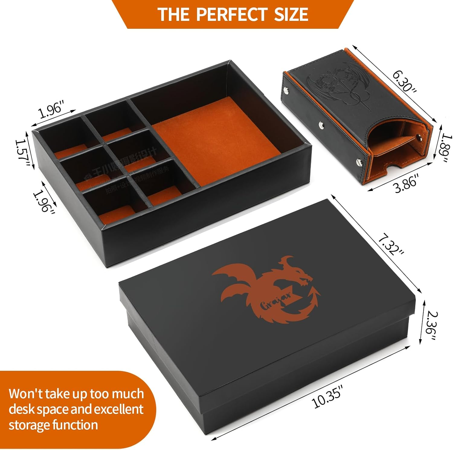 DND Dice Tray and Dice Tower with Storage, 3 in 1 Dice Rolling Tray with Lid, Portable Dice Box Storage, DND Dice Holder for Dungeons and Dragons D&D RPG MTG Table Games - Brown image number 1