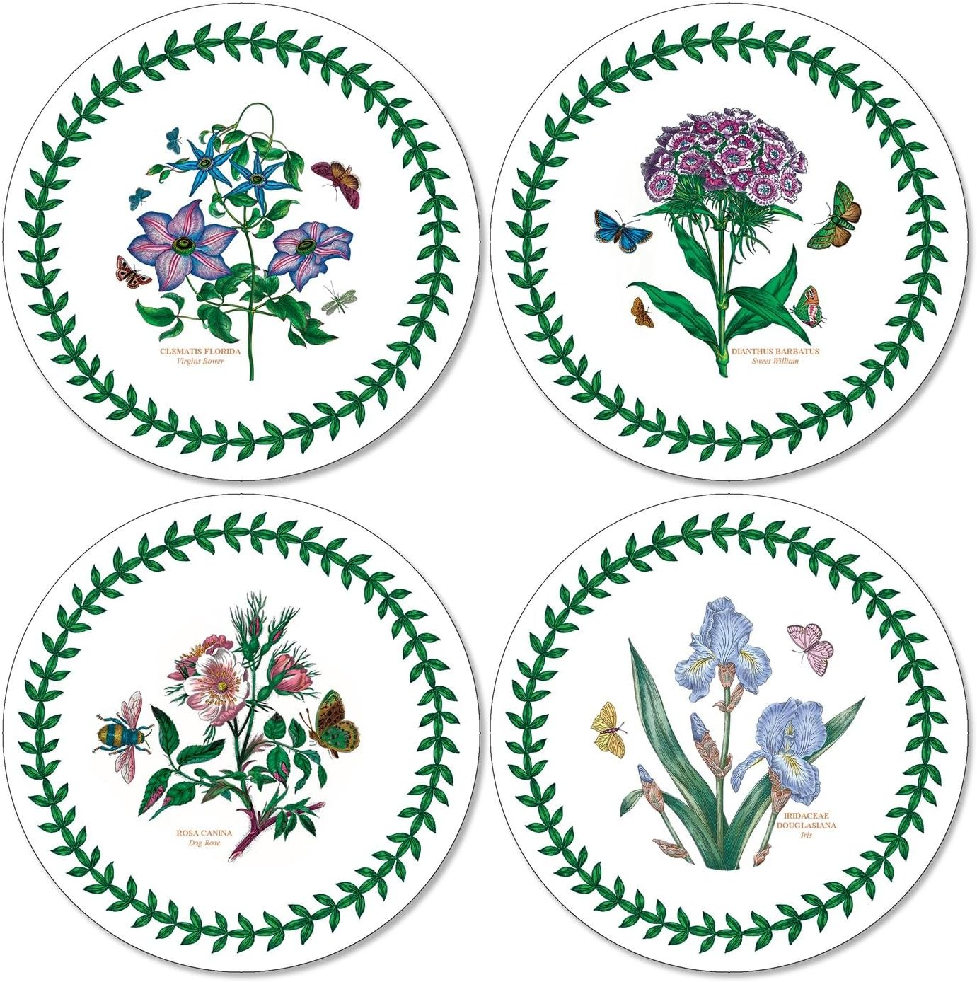 Portmeirion Home & Gifts Botanic Garden round Coasters S/4 (M), Fabric, Multi-Coloured