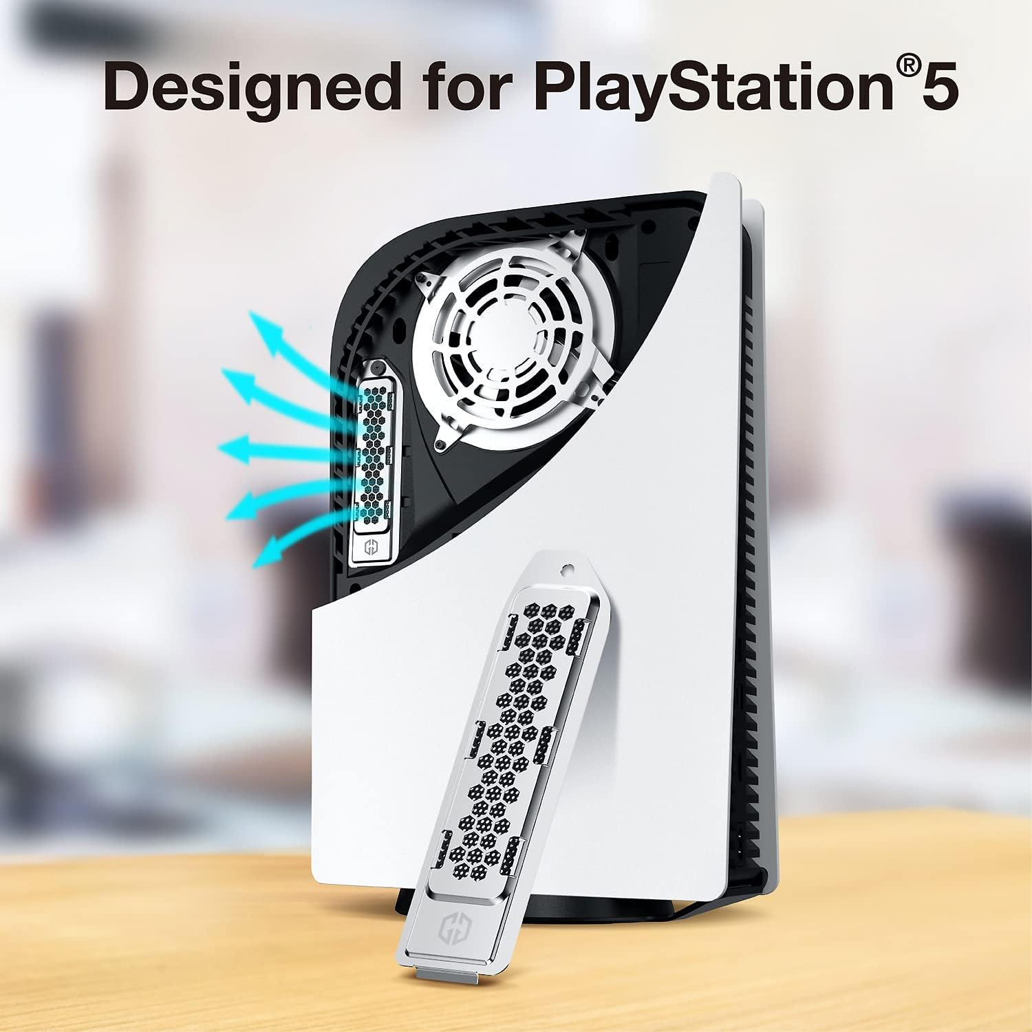 GRAUGEAR PS5 SSD Heatsink Cover, Heat Dissipation Solution for M.2 Expansion Slot, Fits All Ssds with Heatsink, Breathable Cellular Hole Design, Cooling and Dust Proof, Metal, Silver image number 1