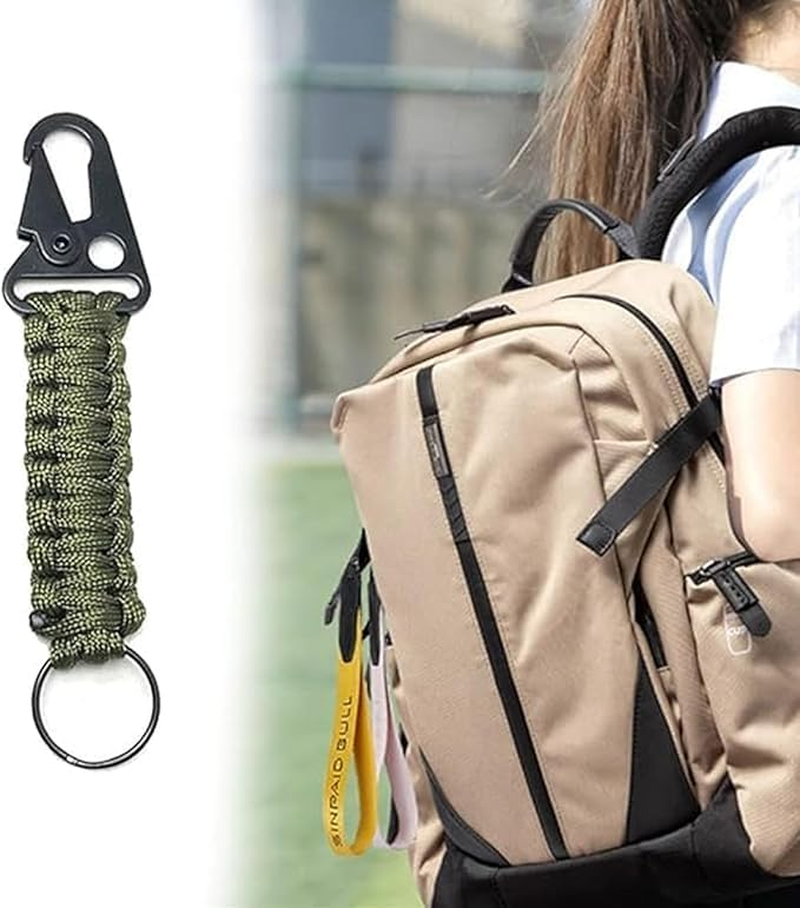 Beiqilian 4Pack Paracord Keychain with Carabiner Braided Lanyard Key Chain for Men Women Heavy Duty Hook for Outdoor Survival Camping Hiking image number 5