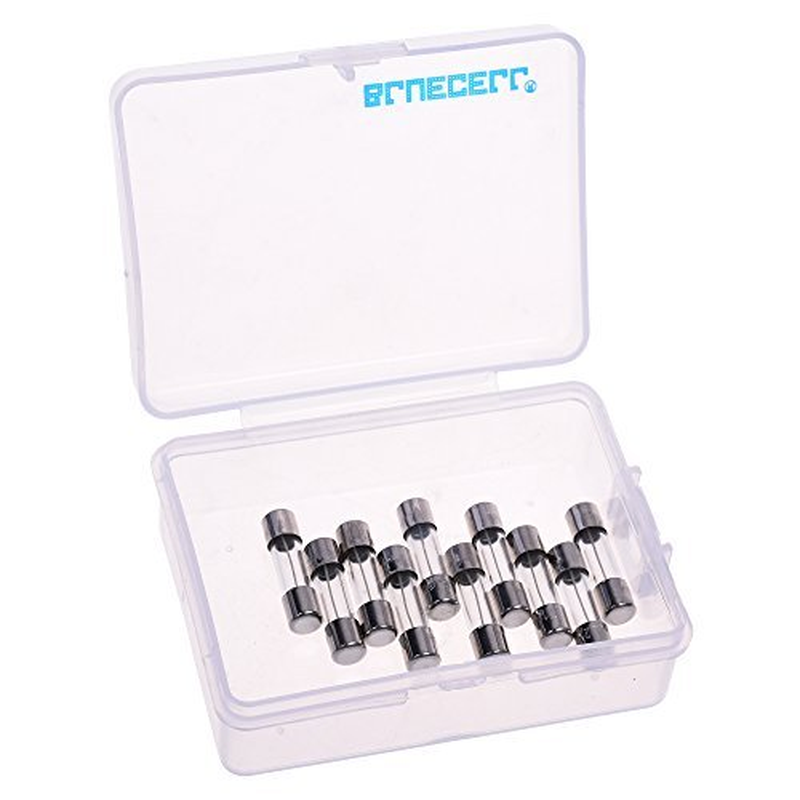 BCP Pack of 10 Pcs Slow-Blow Fuse 1A 250V Glass Fuses 20 X 5Mm