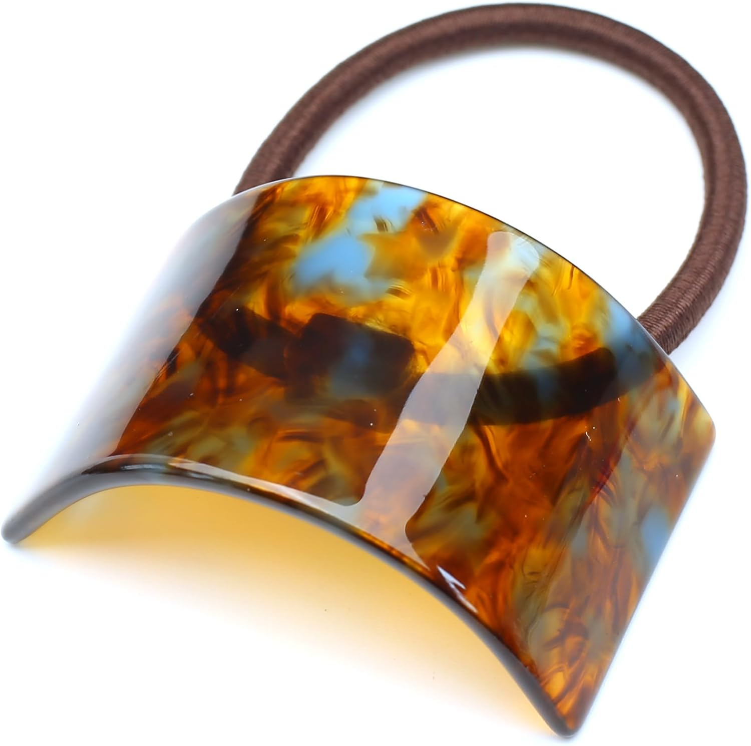 Qingoo Cellulose Acetate Elastic Hair Band Ponytail Holder Women'S Hair Accessories Headdress Elegant Hair Accessory 1 Piece (Checker)