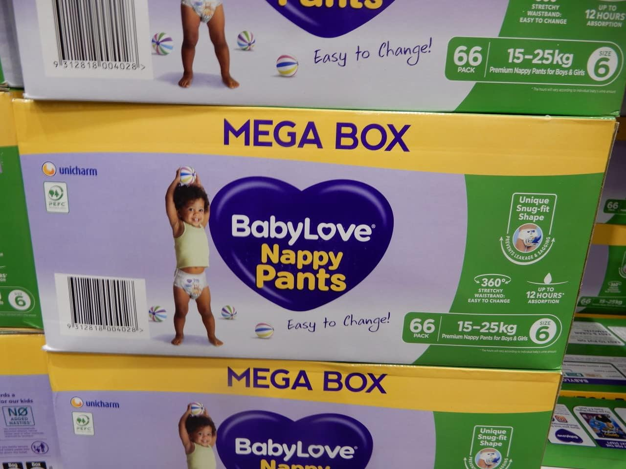 Babylove Nappy Pants Size 6, 66Pack
