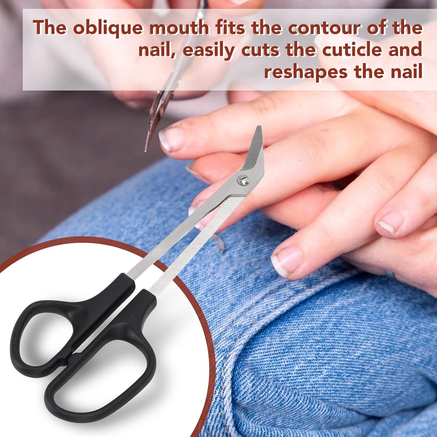 Senior Friendly Toenail Clippers with Long Handle, Ergonomic Stainless Steel Scissors with Nail Picker for Easy Nail Care in the Salon at Home, Angled Blades