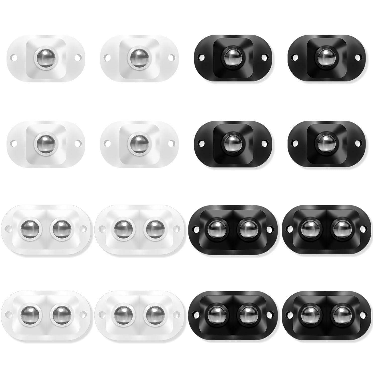HAIKING Small Wheels for Furniture, 16 PCS Self Adhesive Casters for Bins, Storage Boxes (2 Kinds) image number 2