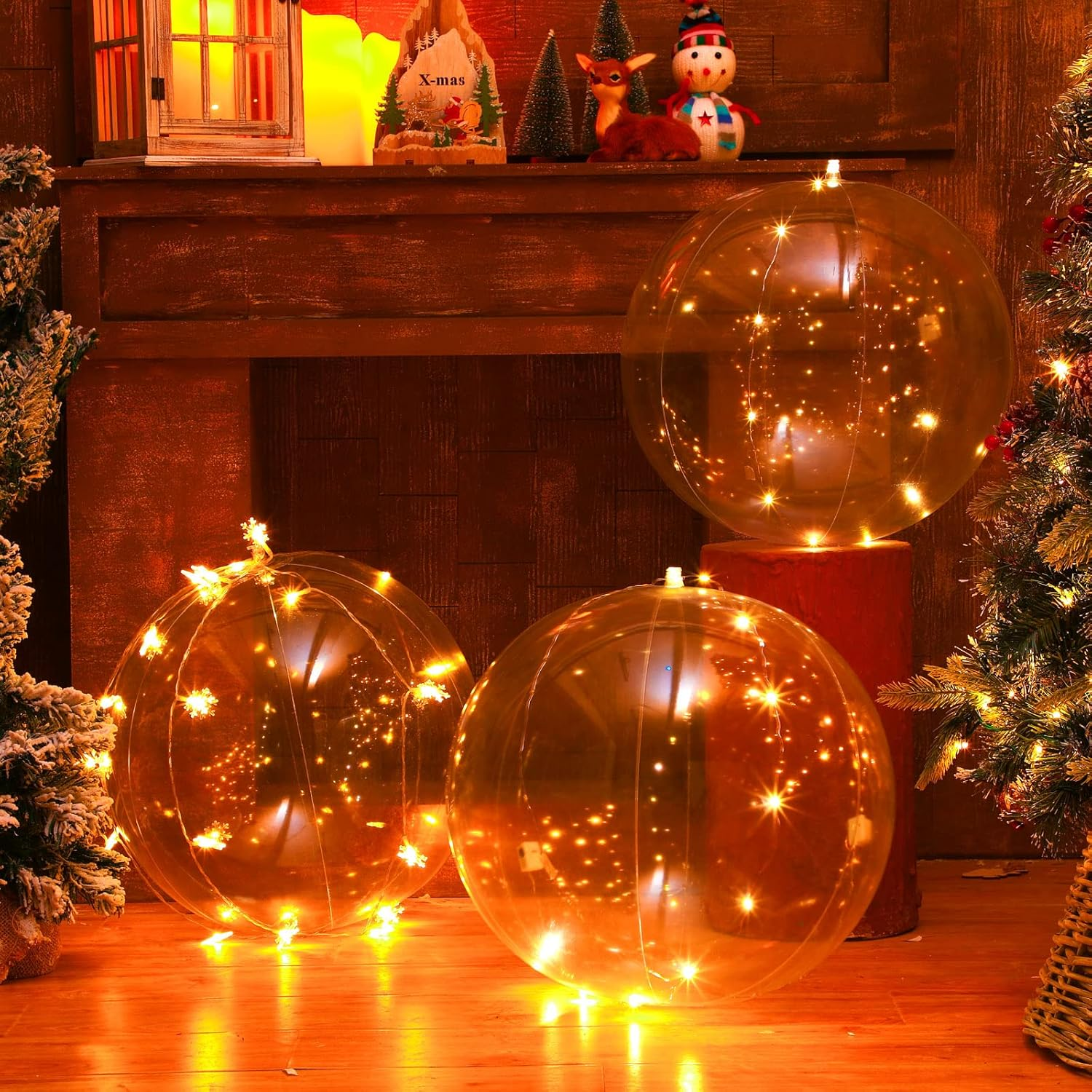 Hungdao 12 Pieces Inflatable Clear Beach Ball Bulk 16 Inch Transparent Bubbling Cauldron Ornament Ball for Ocean under the Sea Hawaii Halloween Party DIY Favors Decorations image number 5