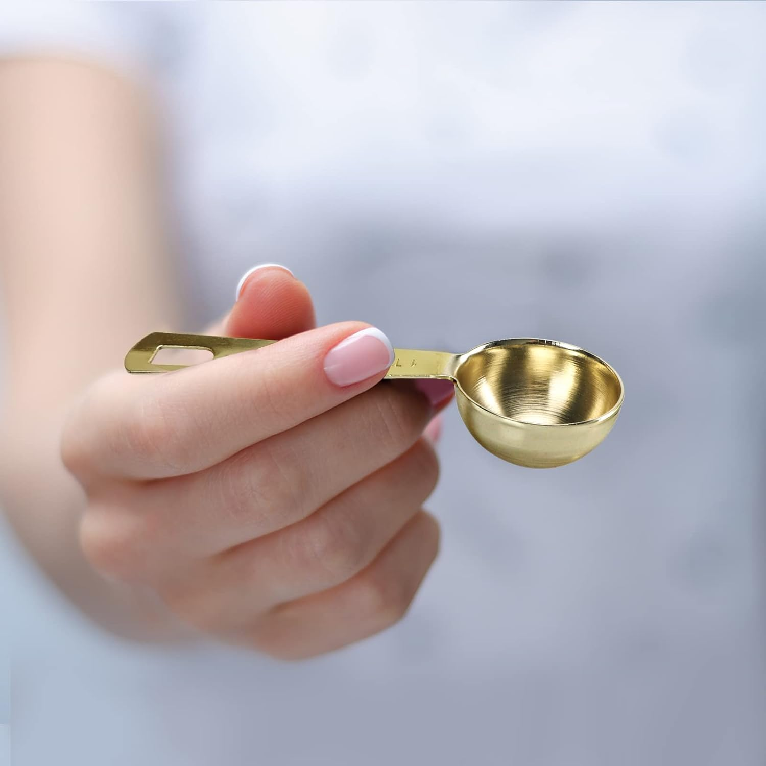 Gold Measuring Spoons, Heavy Duty 18/8 Stainless Steel Measuring Set of 6 Piece: 1/8 Tsp, 1/4 Tsp, 1/2 Tsp, 1 Tsp, 1/2 Tbsp & 1 Tbsp Measuring Liquid and Dry Ingredients for Cooking Baking Gift Set image number 1