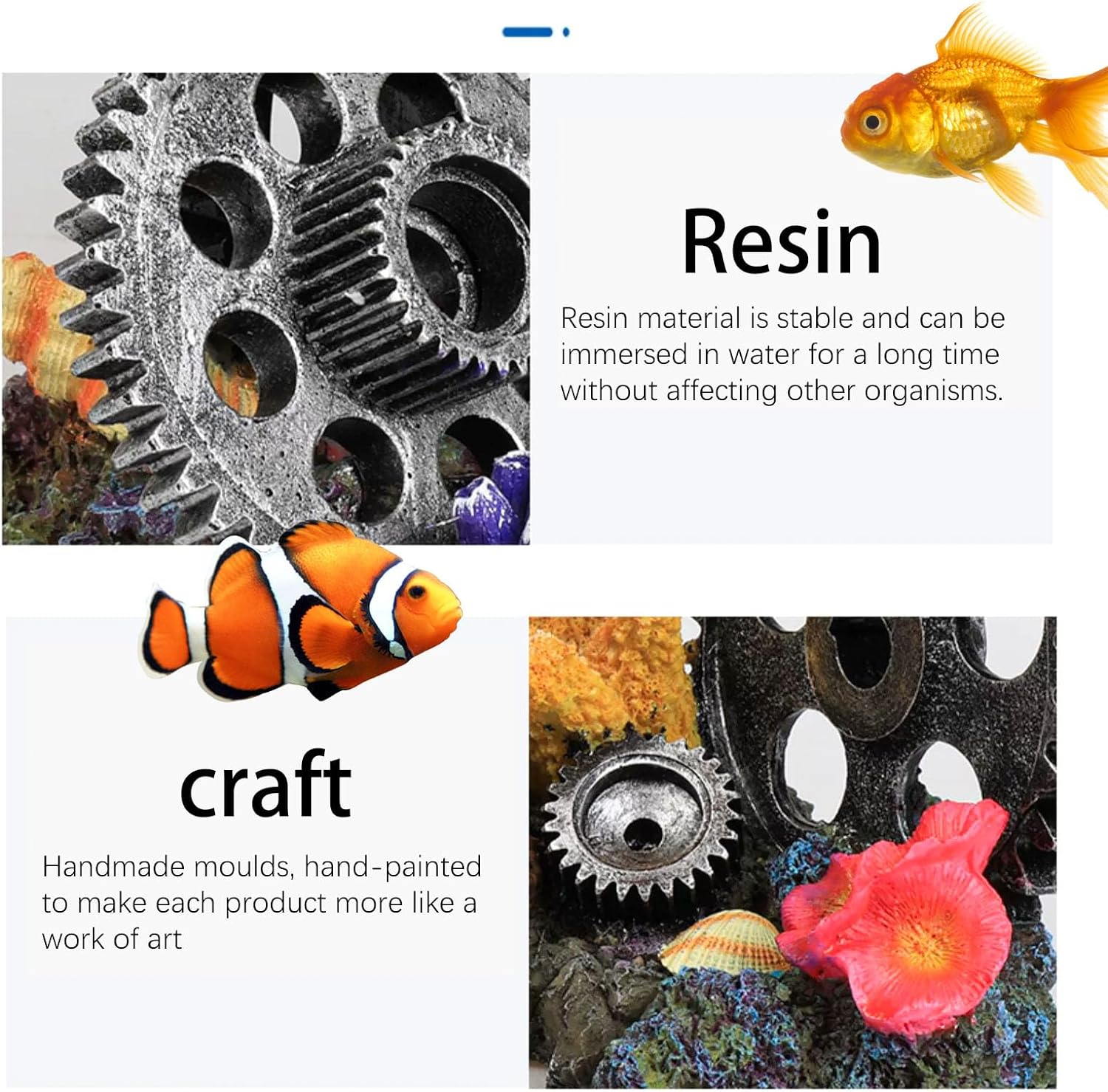 Aquarium Coral Decor,Artificial Coral Reef Rock Decor, Aquarium Decoration Underwater Plants Fish Tank Ornament,Colorful for Fish Tank & Landscape Decoration,Resin Coral (03)