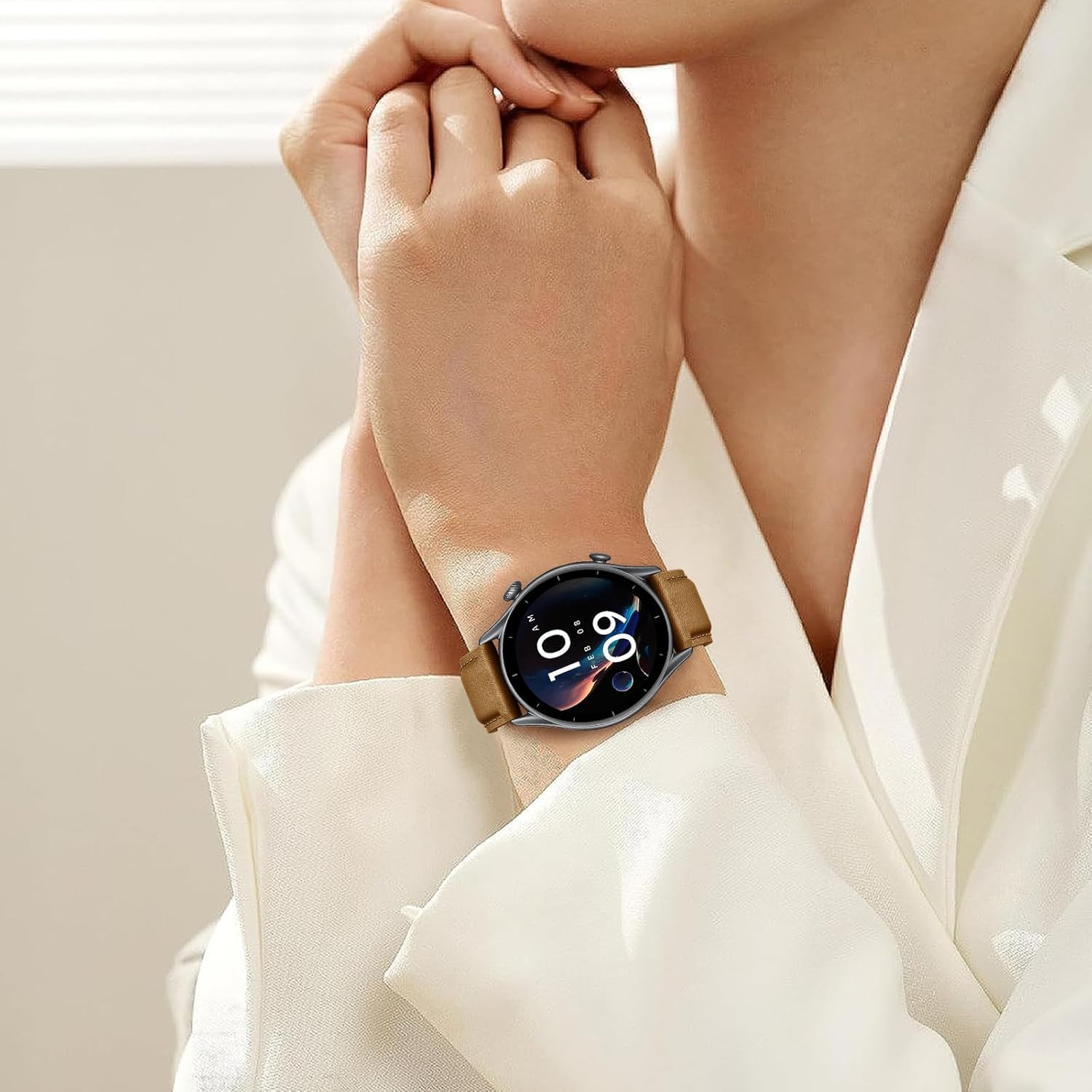 Hatolove Strap Compatible with Huawei Watch Gt3/Huawei Watch GT2/GT 2E Strap 46 Mm/Huawei Watch GT2 Pro/Gt/Classic/Sport Active, 22 Mm Leather Replacement Strap for Huawei Watch 3/3 Pro/4/4Pro 46 Mm image number 6