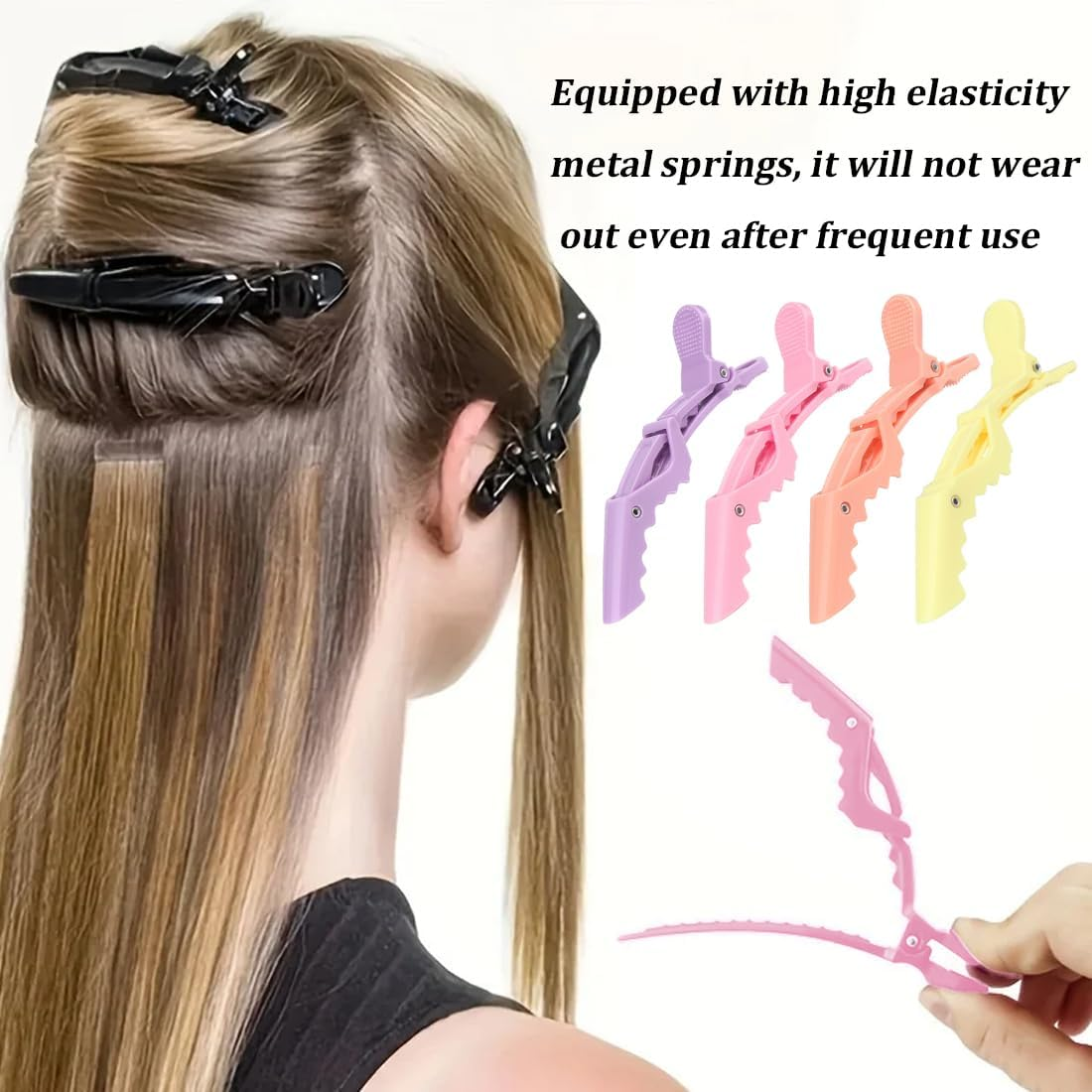 10Pcs Neutral Crocodile Hair Clips, Crocodile Hair Clips Sections Hair Clips for Styling, Hairdressing Hair Clips