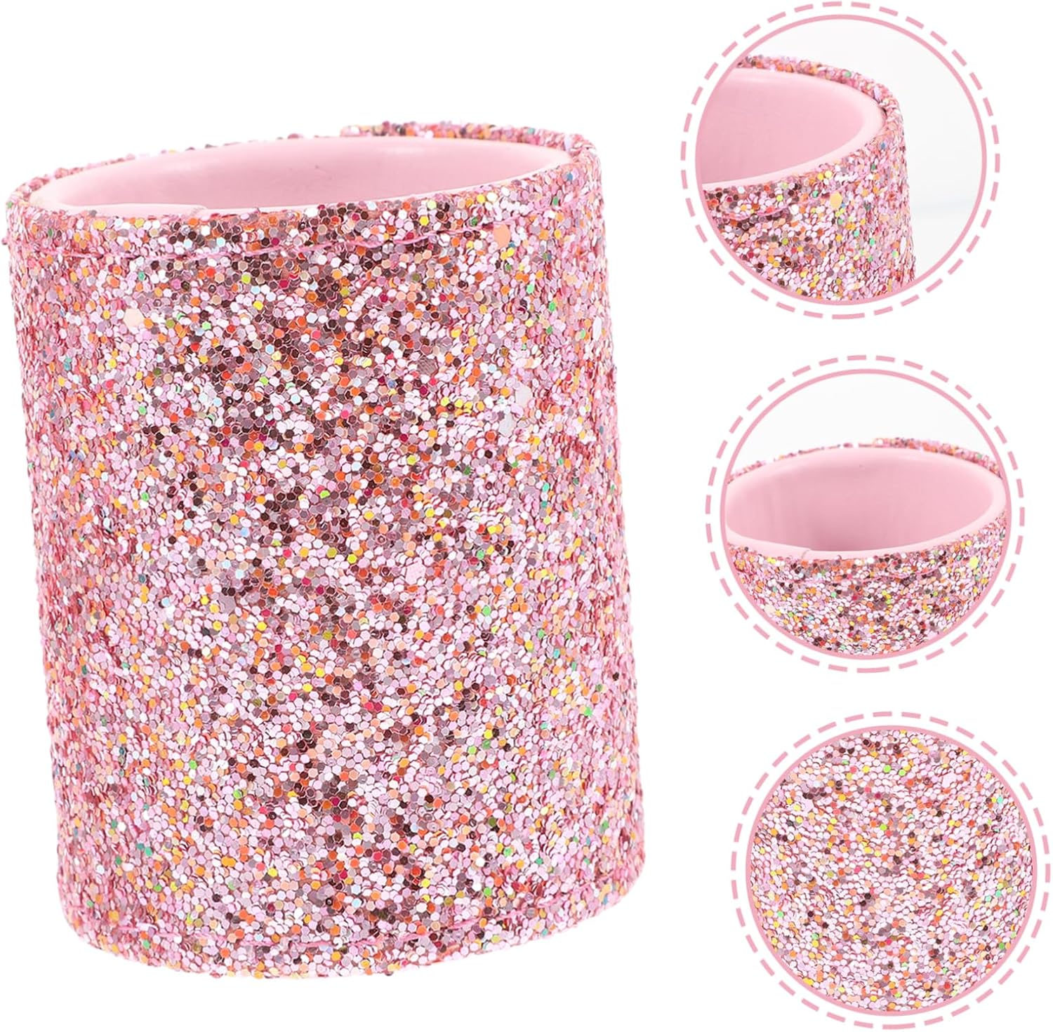 FRCOLOR Decorative Makeup Brush Holder Box Portable Brush Organizer Plastic Cosmetic Storage Case - Pink image number 5