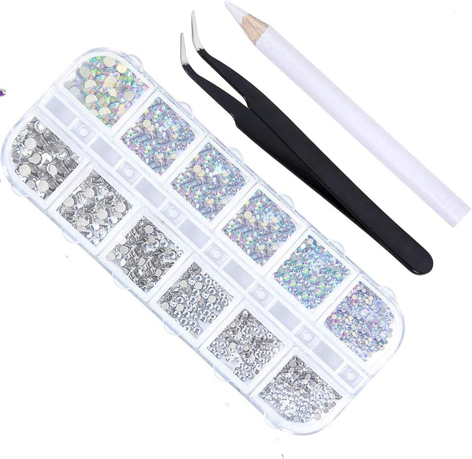 1 Box Nail Crystal Gems AB Rhinestones Nail Crystals Clear Rhinestones Art Decoration Nail Art Rhinestones