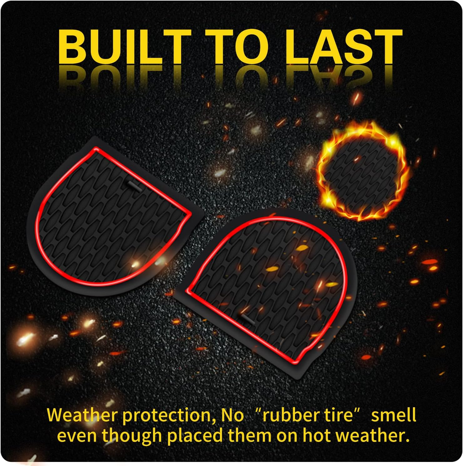 14 PCS Pads Fit for Subaru Impreza 2017-2022 & Fit for Subaru Crosstrek 2018-2023 Accessories, Upgraded Custom Non-Slip Cup Holder Inserts, Center Console Liners, Door Pocket Pads (Red) - Red image number 2