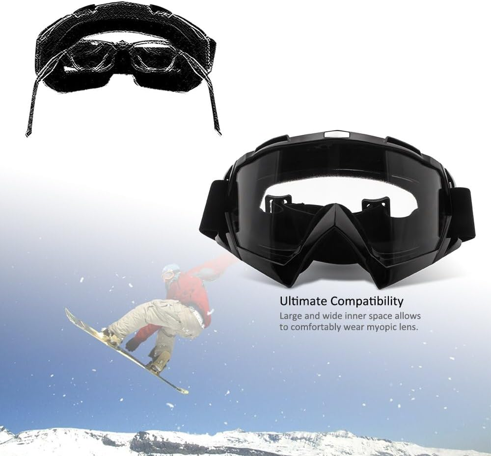 Motorcycle Goggles Dirt Bike Goggles Motocross Goggles Windproof ATV Goggles Dustproof Racing Gogglesscratch Resistant Ski Goggles Protective Safety Glasses PU Resin Goggles image number 6