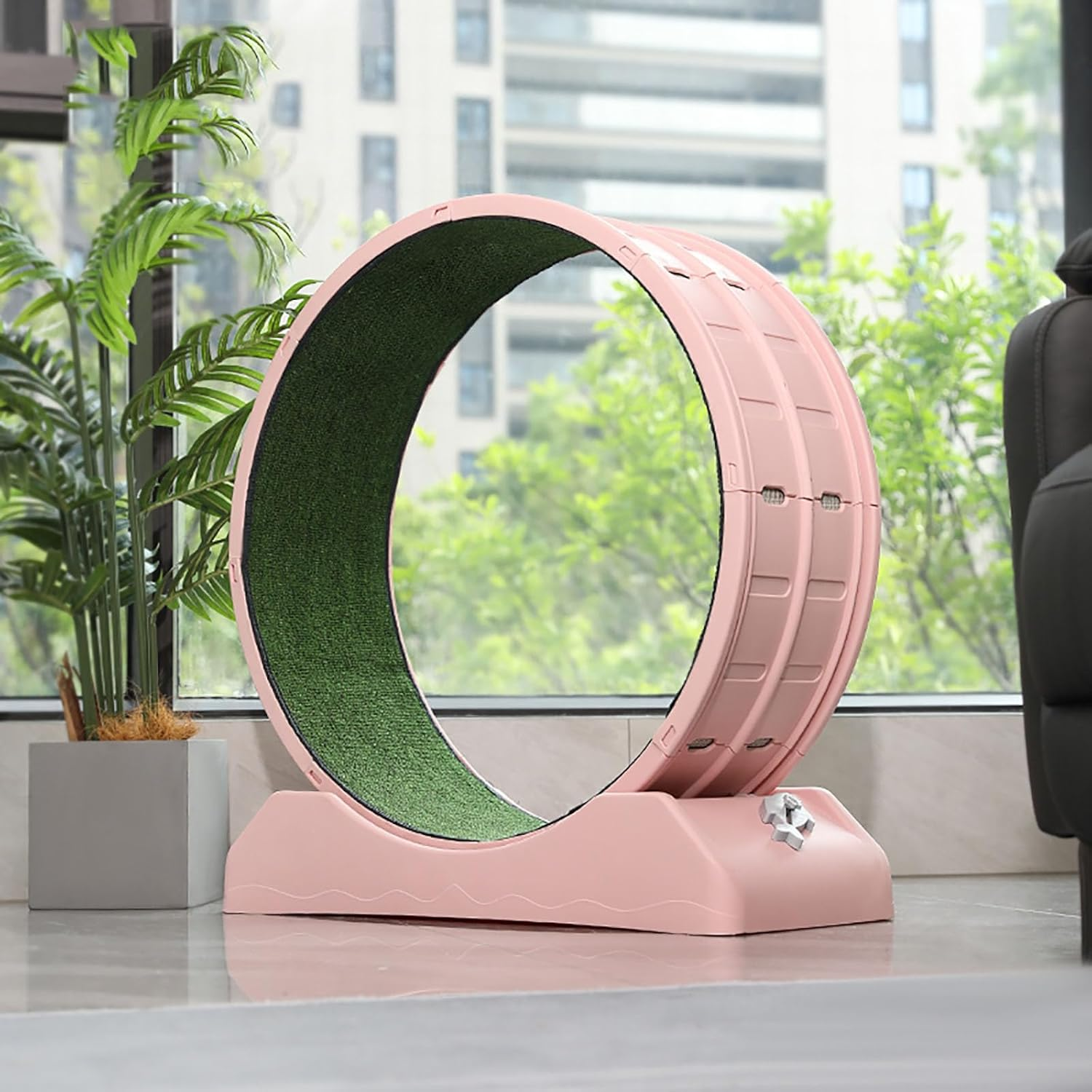 Cat Exercise Wheel for Indoor Cats,31.5 in Diameter with Locking Mechanism, Ultra-Quiet, Promotes Healthy Exercise, for Cat'S Fitness and Health Pink