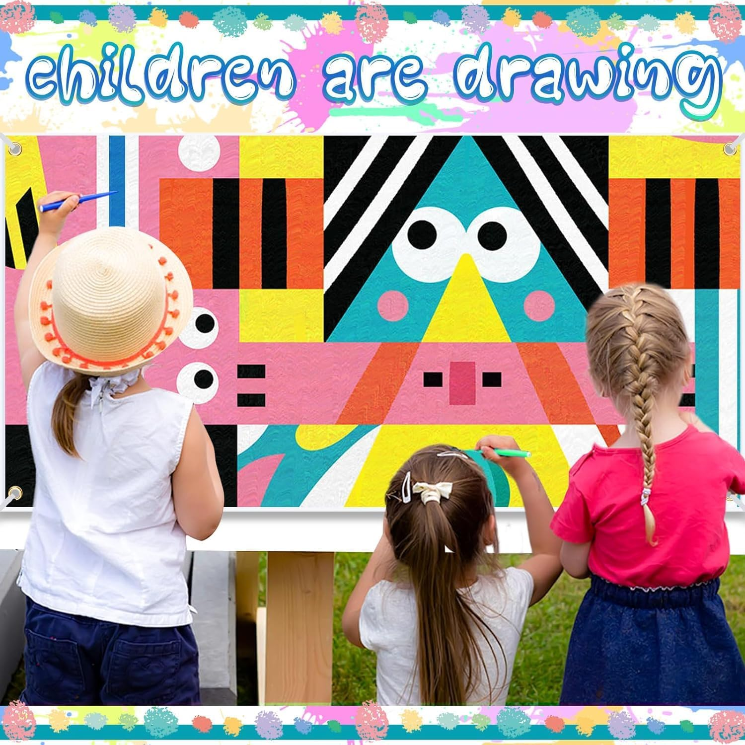 5 PCS Blank Banners Sign to Decorate, 60 X 120Cm DIY Blank Vinyl Banner Sign with Hanging Ropes, Blank Sublimation Vinyl Banner for School, Office, Christmas, Birthday Decor image number 3