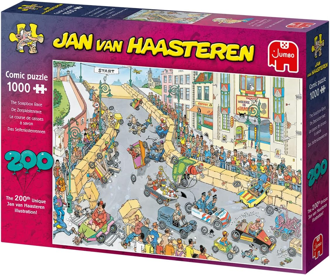 Jumbo Jan Van Haasteren the Soapbox Derby Jigsaw Puzzle (1000 Pieces) image number 3