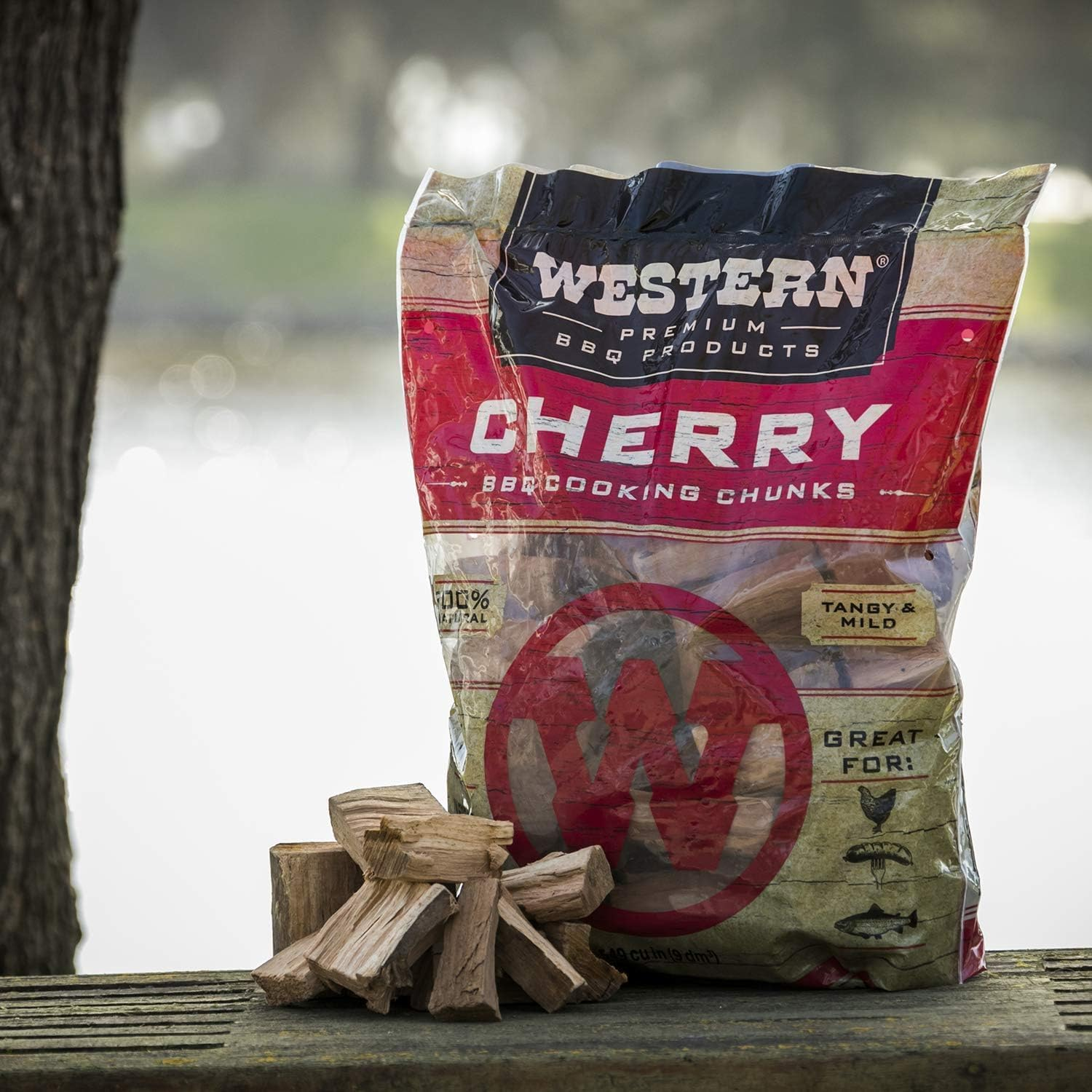 Western Cherry BBQ Cooking Wood Chunks, 549 Cubic Inches image number 1