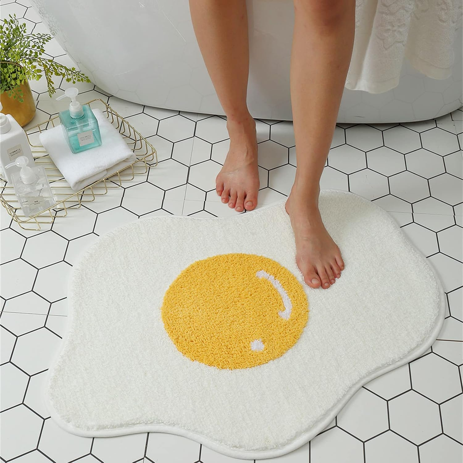 LEVINIS Bathroom Rugs Yellow Fruit Lemon Bath Decor Mat Non Slip Soft and Water Absorbent Bath Rug for Bathroom, Shower, Tub, Bedroom 31"&times;19"