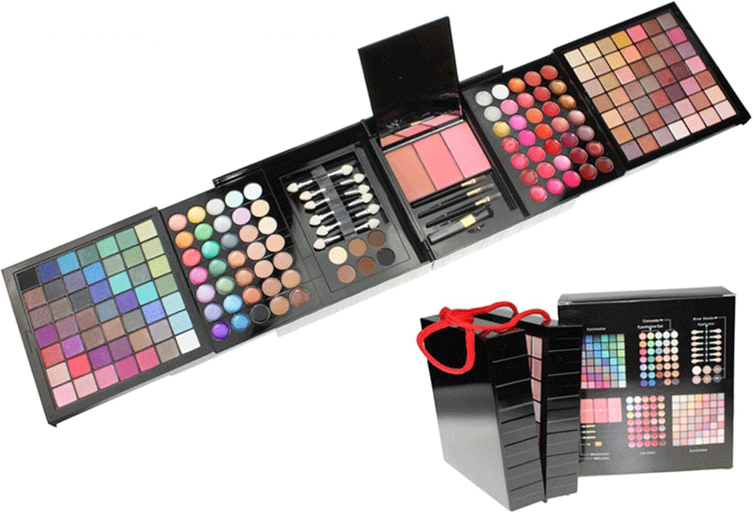 Fantasyday 54 Colours Multifunctional Exquisite Cosmetic Gift Set Makeup Kit for Face, Eyes and Lips - Makeup Palettes Vanity Case with Eyeshadow Palette, Lipstick, Blush, Mascara