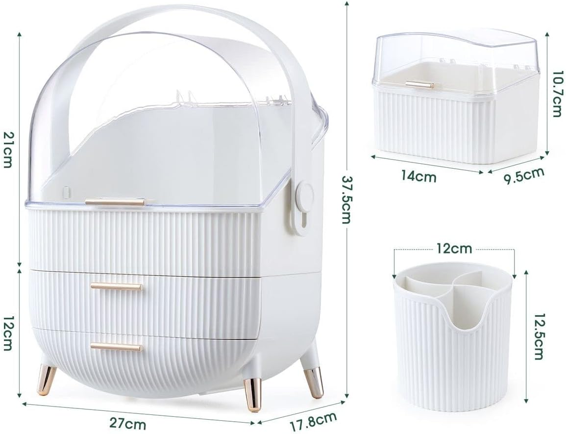 Maxkon Makeup Organizer Drawer Storage Drawer Case, Portable Jewellery Box Stand Brush Holder for Cosmetic Lipstick Skincare Display image number 6