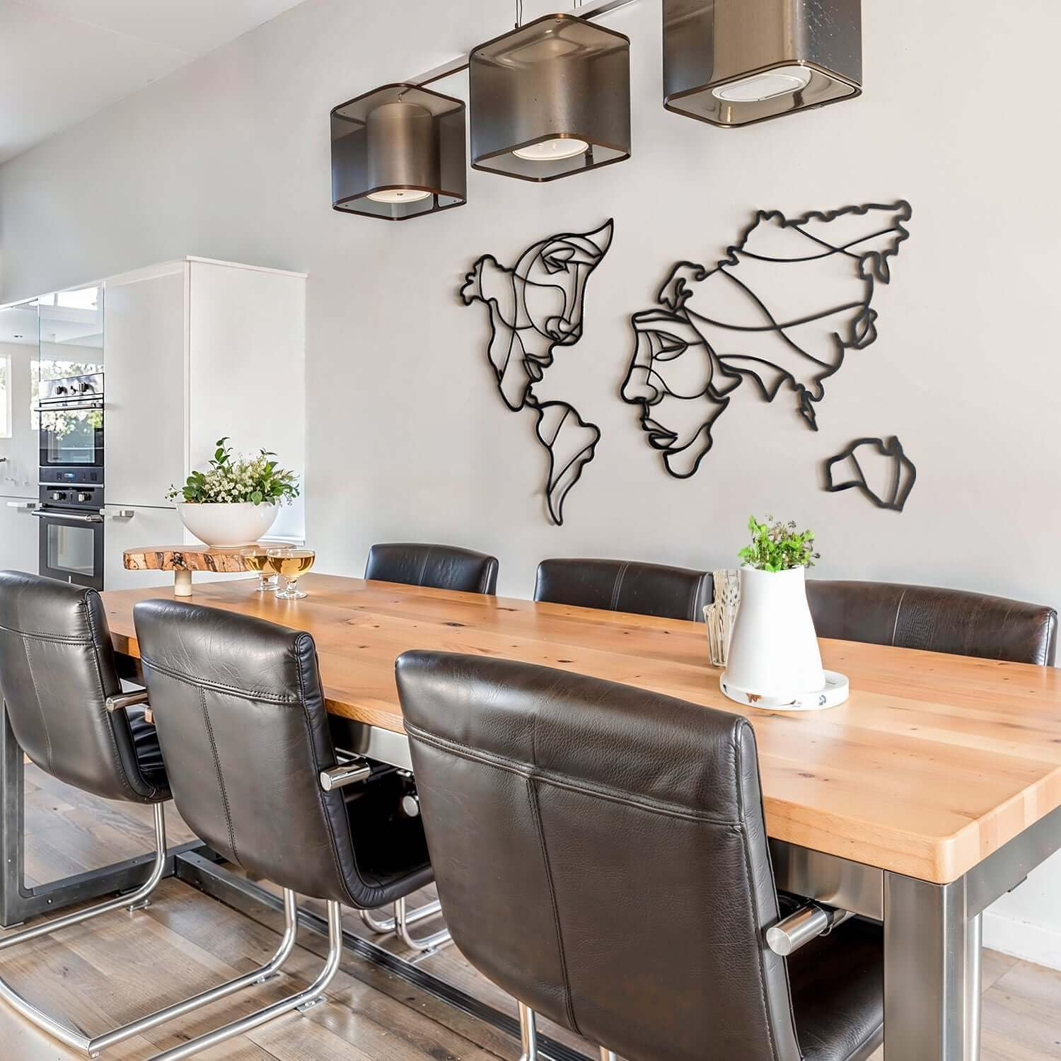 Hoagard Faces of World Map Wall Art 105 Cm X 68 Cm Metal Wall Decoration the Best Home Decoration Idea Original and Unique Gift Idea (105Cm X 68Cm (41 X27 )) Hoagard Faces of World Map Metal Wall Art &ndash; Unique Geometric World Map, Modern Travel Wall Decor for Living Room, Office, Bedroom, Minimalist Adventure-Inspired Home Decoration