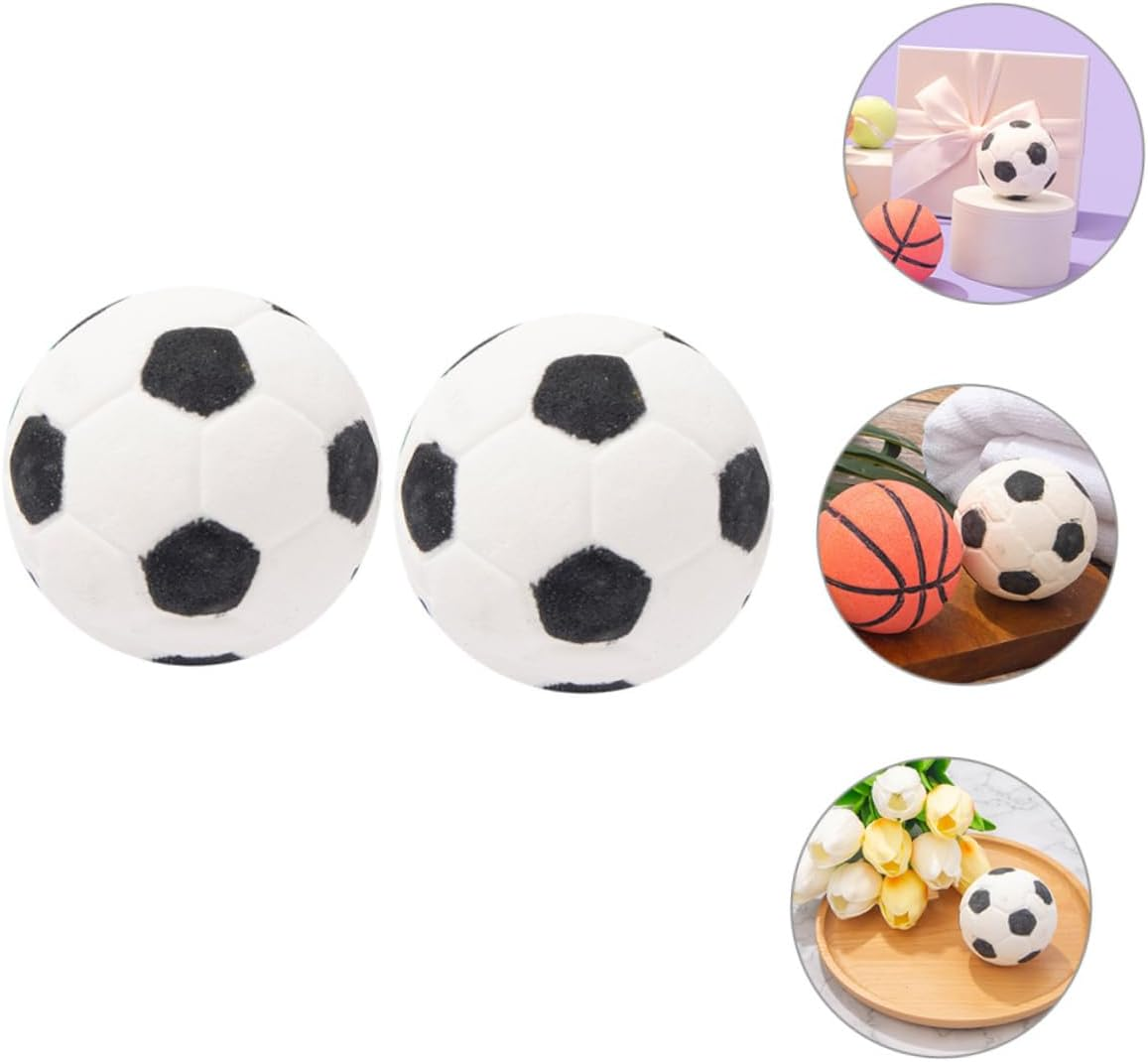 Ipetboom 2Pcs Cute Football Bath Salt Bomb Bath Household Bathing Skin-Friendly