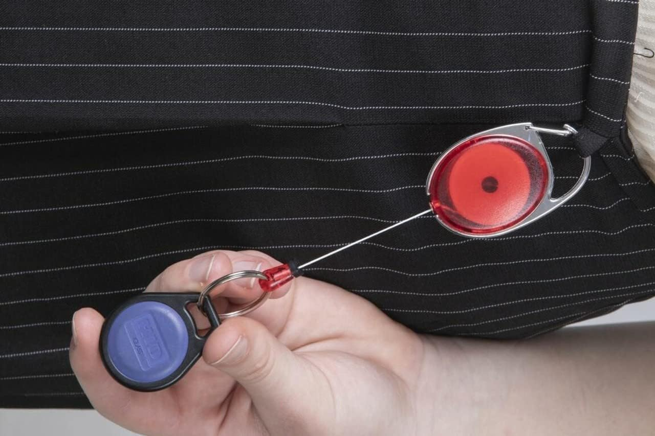 Rexel Id Retractable Snap Lock Key Hold Red - Blue image number 1