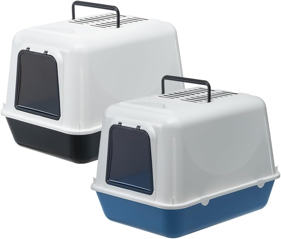 Ferplast Closed Cat Litter Tray, Cat Litter Box, 2 Anti-Odor Activated Carbon Filters Included, Darkened Swing Door, 39.5 X 52.5 Xh 38 Cm, Clear CAT 20 Litter Tray, Mixed Colors image number 1