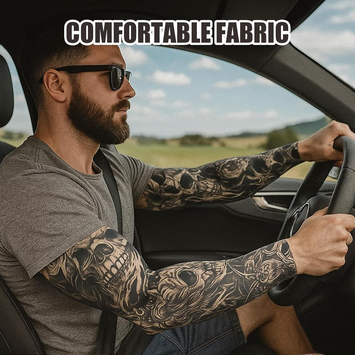 4 Tattoo Sleeves for Men and Women, Fake Tattoo Sleeve with Unique Designs, Stretchable and Breathable Fabric, Ideal for Halloween Parties, Costume Events, and Cosplay image number 5