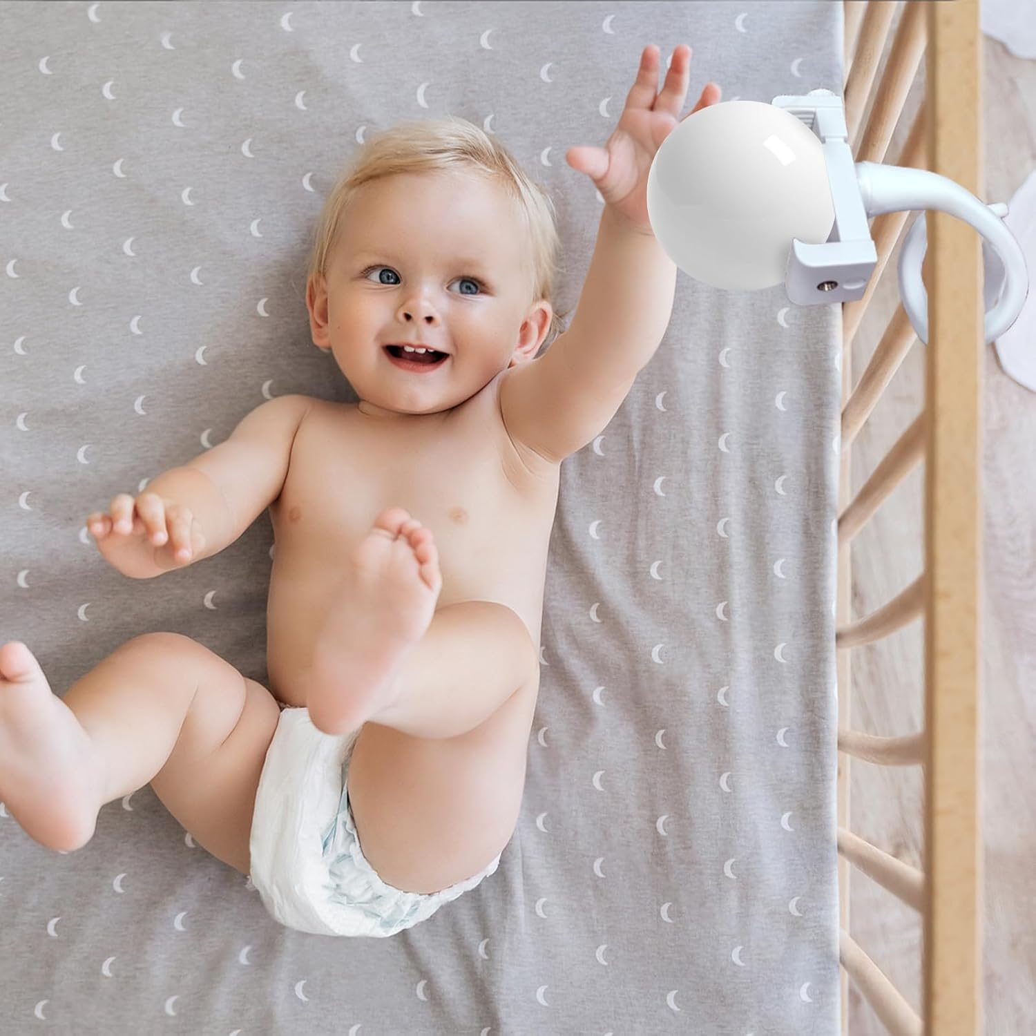 Baby Monitor Mount Camera Shelf Compatible with Infant Optics DXR 8 & DXR-8 Pro and Most Other Baby Monitors,Universal Baby Camera Holder with a 1/4&rdquo;Threaded Connection,Attaches to Crib Cot Shelves image number 5