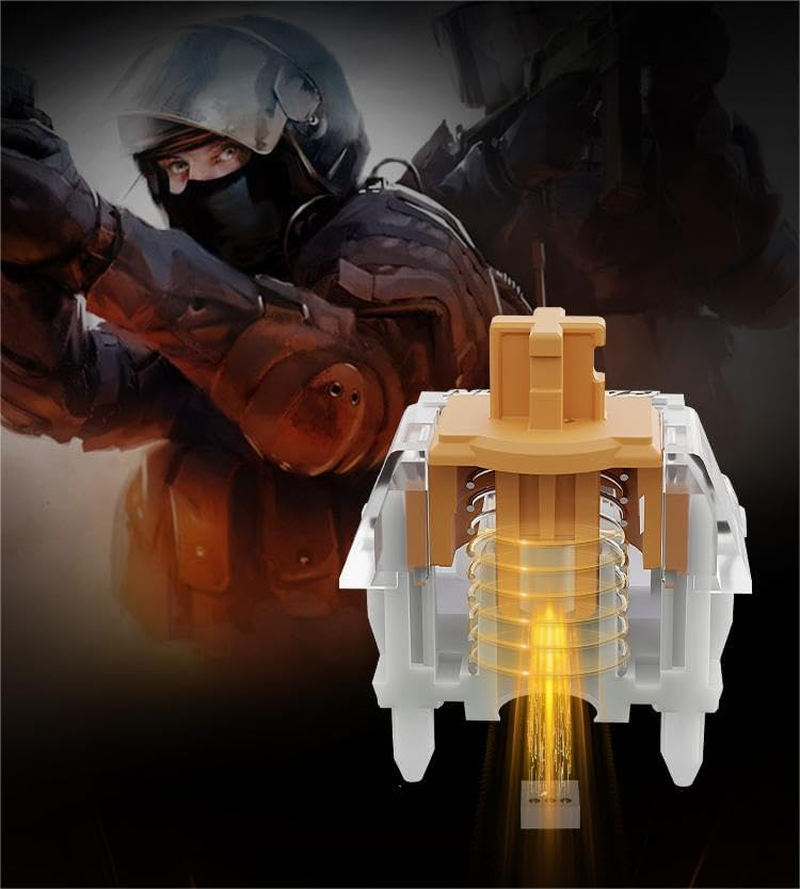 GATERON KS-20 Dual-Rail Magnetic Orange Keyboard Switches, Linear Factory Pre-Lubed Freely Setting Pre-Travel Key Switches for Mechanical Keyboard(70Pcs), KS-20UO10B045NW-X14 image number 6